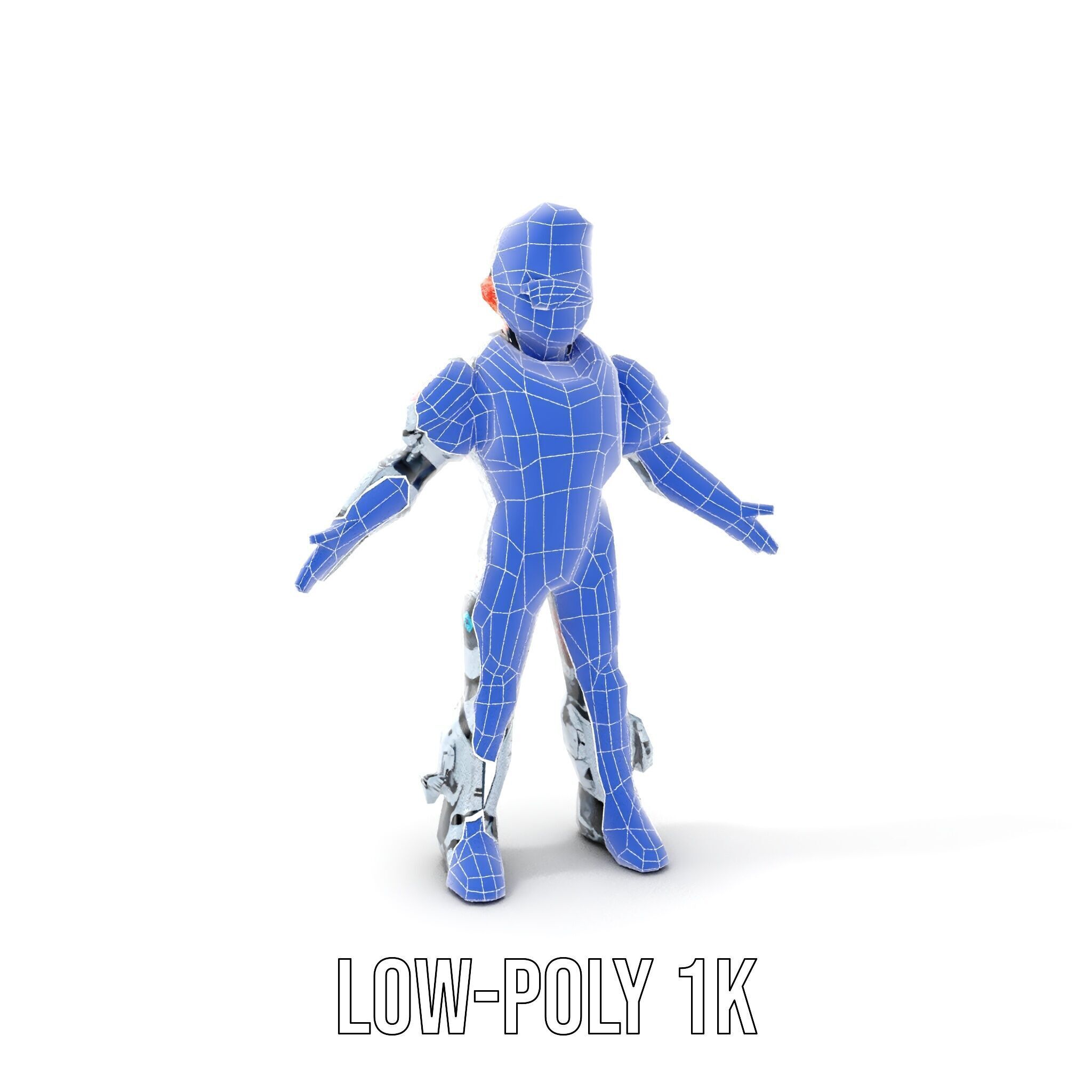 Futuristic Cyber Warrior Character Model  Fully Rigged and An... Low-poly 3D model_8