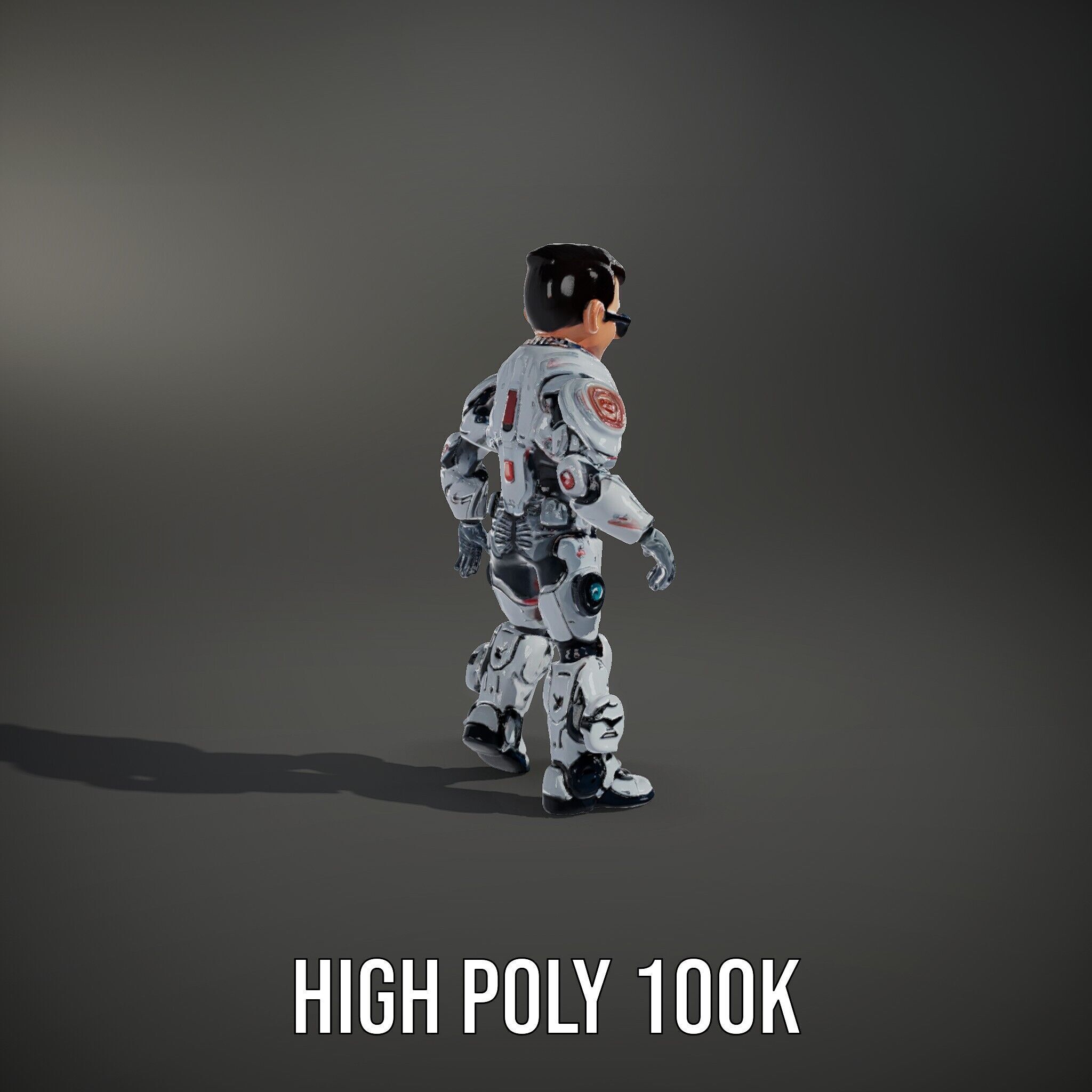 Futuristic Cyber Warrior Character Model  Fully Rigged and An... Low-poly 3D model_13