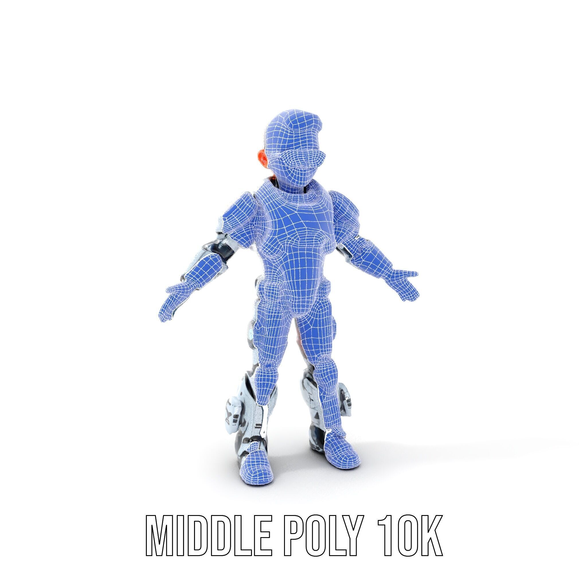 Futuristic Cyber Warrior Character Model  Fully Rigged and An... Low-poly 3D model_29