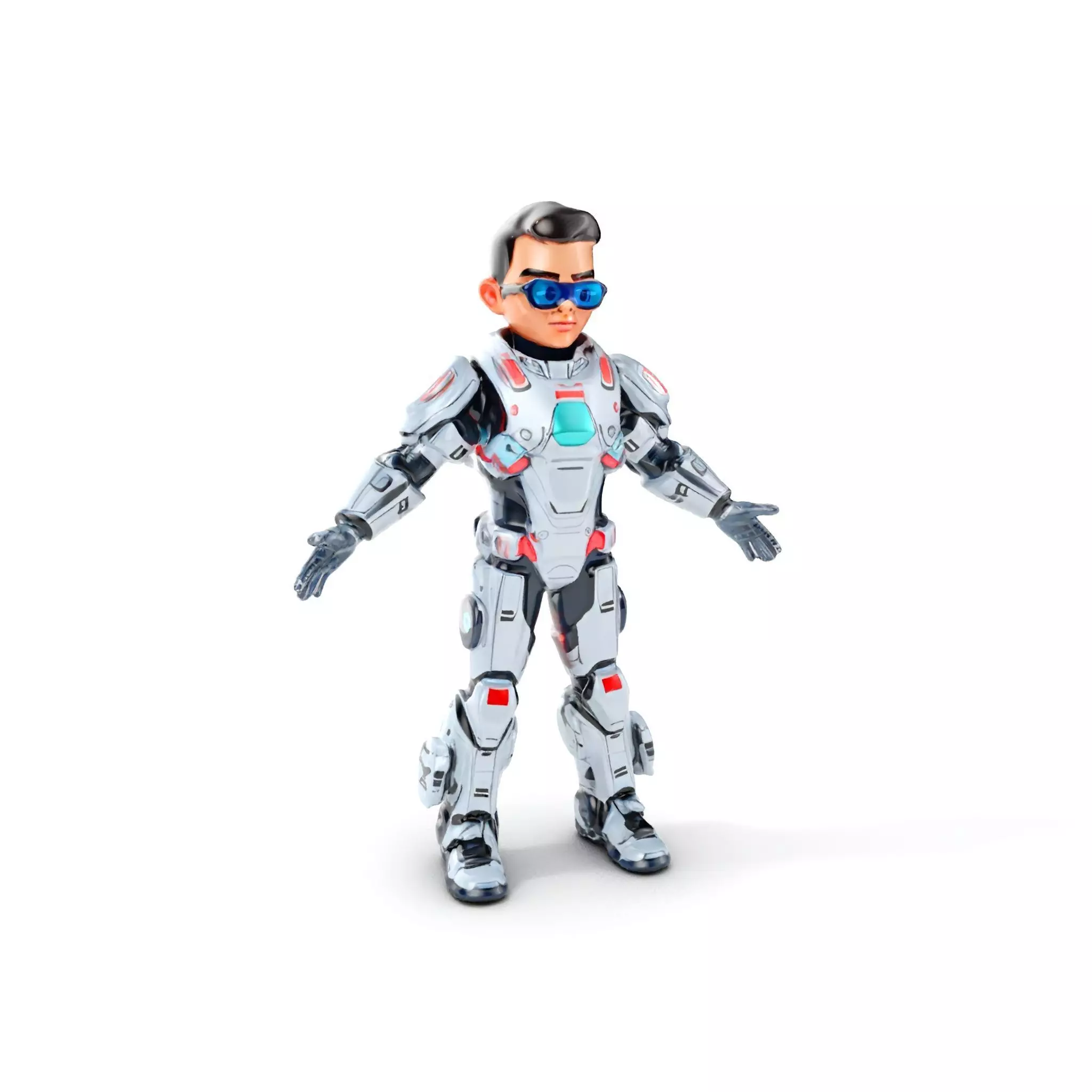 Futuristic Cyber Warrior Character Model  Fully Rigged and An... Low-poly 3D model_0