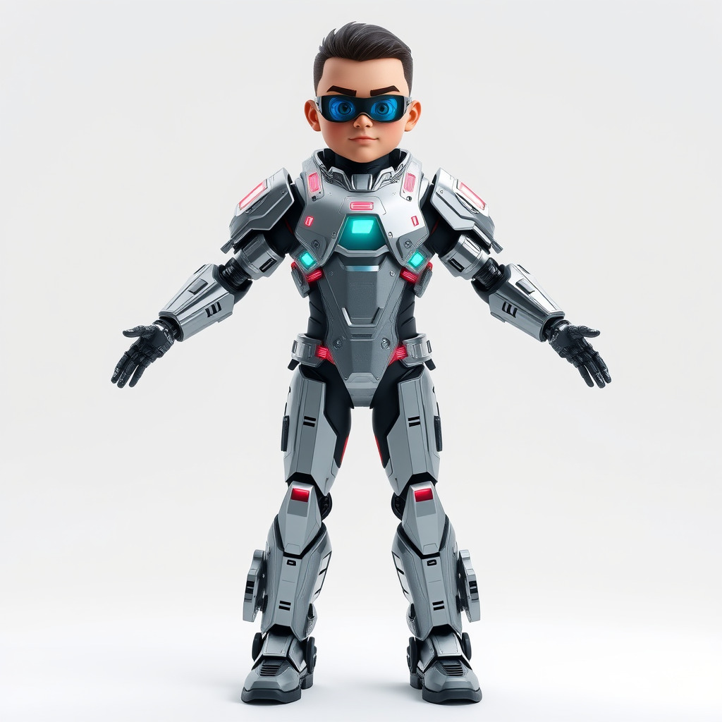 Futuristic Cyber Warrior Character Model  Fully Rigged and An... Low-poly 3D model_3