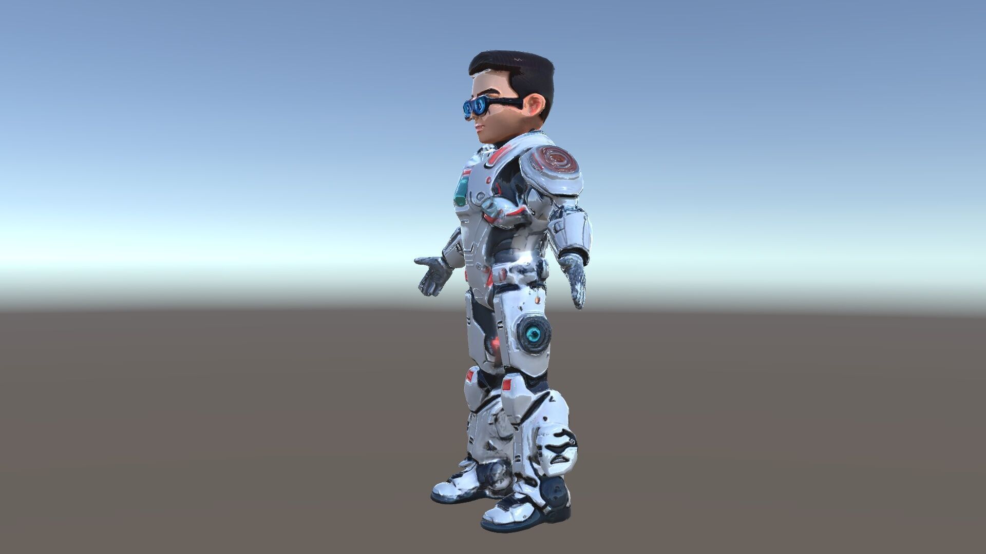 Futuristic Cyber Warrior Character Model  Fully Rigged and An... Low-poly 3D model_39