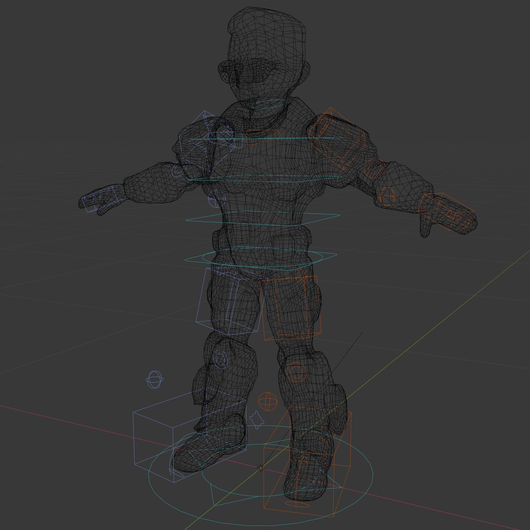 Futuristic Cyber Warrior Character Model  Fully Rigged and An... Low-poly 3D model_9
