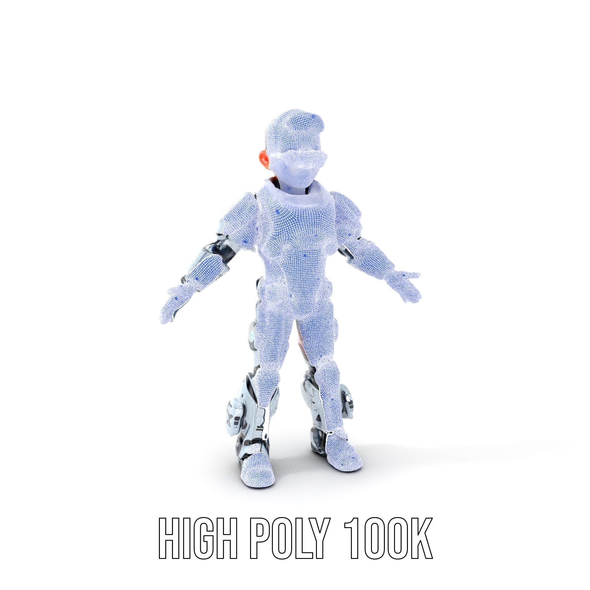 Futuristic Cyber Warrior Character Model  Fully Rigged and An... Low-poly 3D model_5