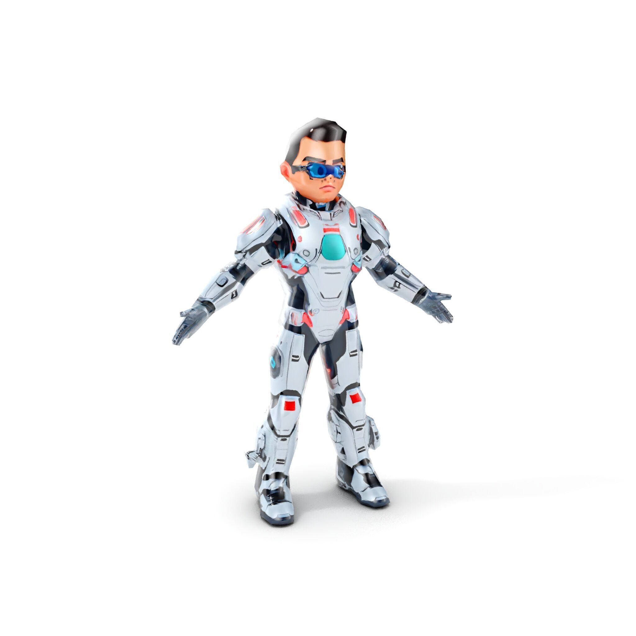 Futuristic Cyber Warrior Character Model  Fully Rigged and An... Low-poly 3D model_18