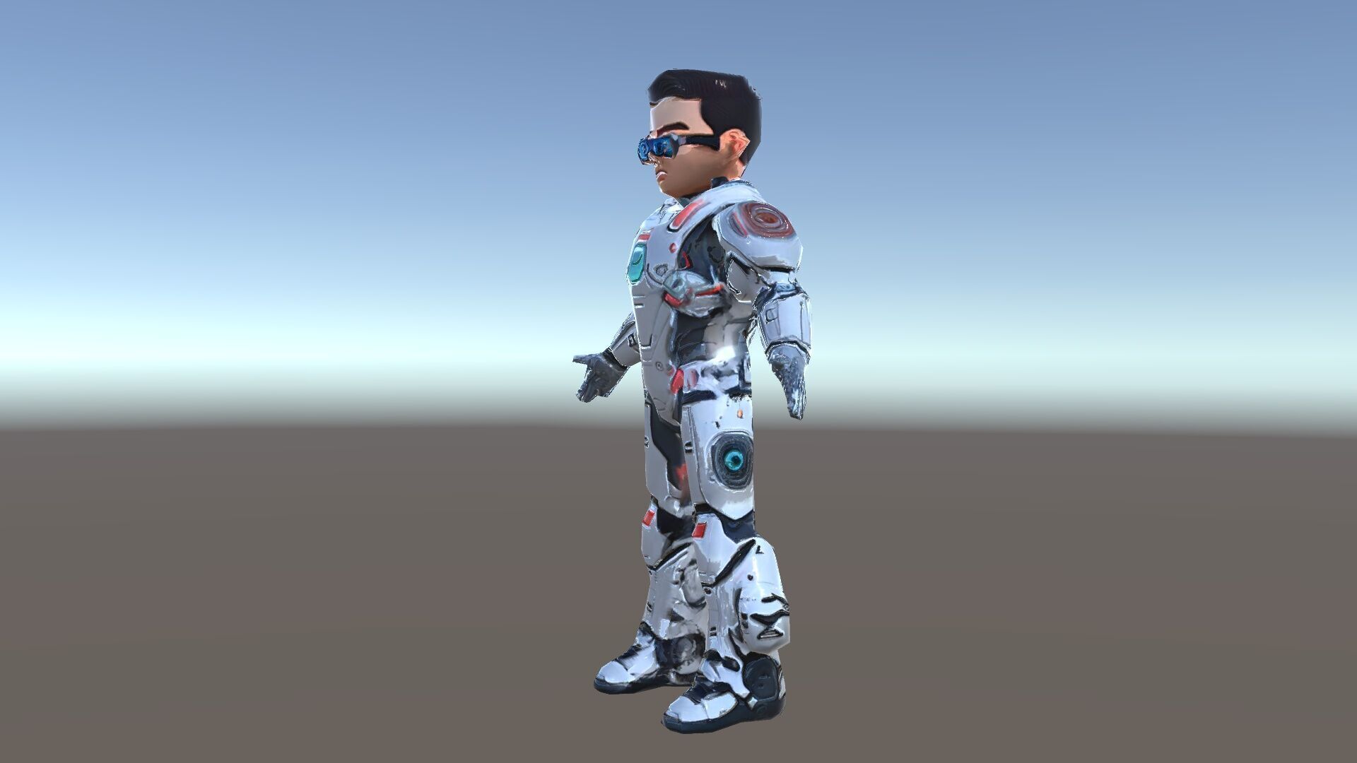 Futuristic Cyber Warrior Character Model  Fully Rigged and An... Low-poly 3D model_36