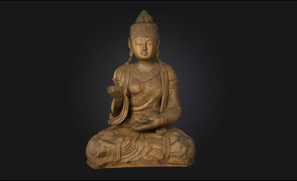 Serene Reflection Peaceful Character Model 3D model_0