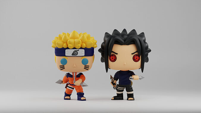 Naruto and Sasuke Funko Pop from the anime Naruto 3D print model