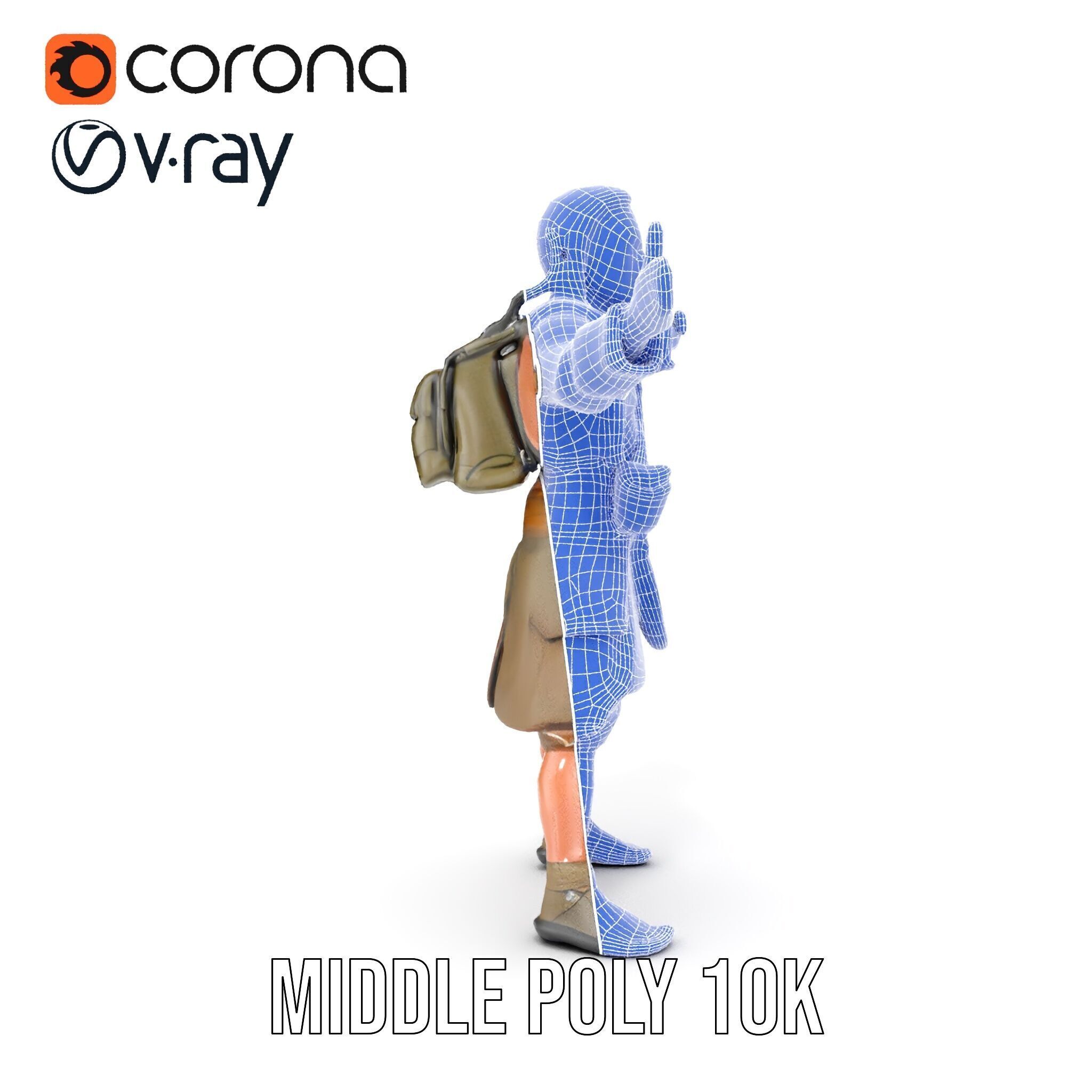 PostApocalyptic Survivor Rigged and Animated D Character Model Low-poly 3D model_29