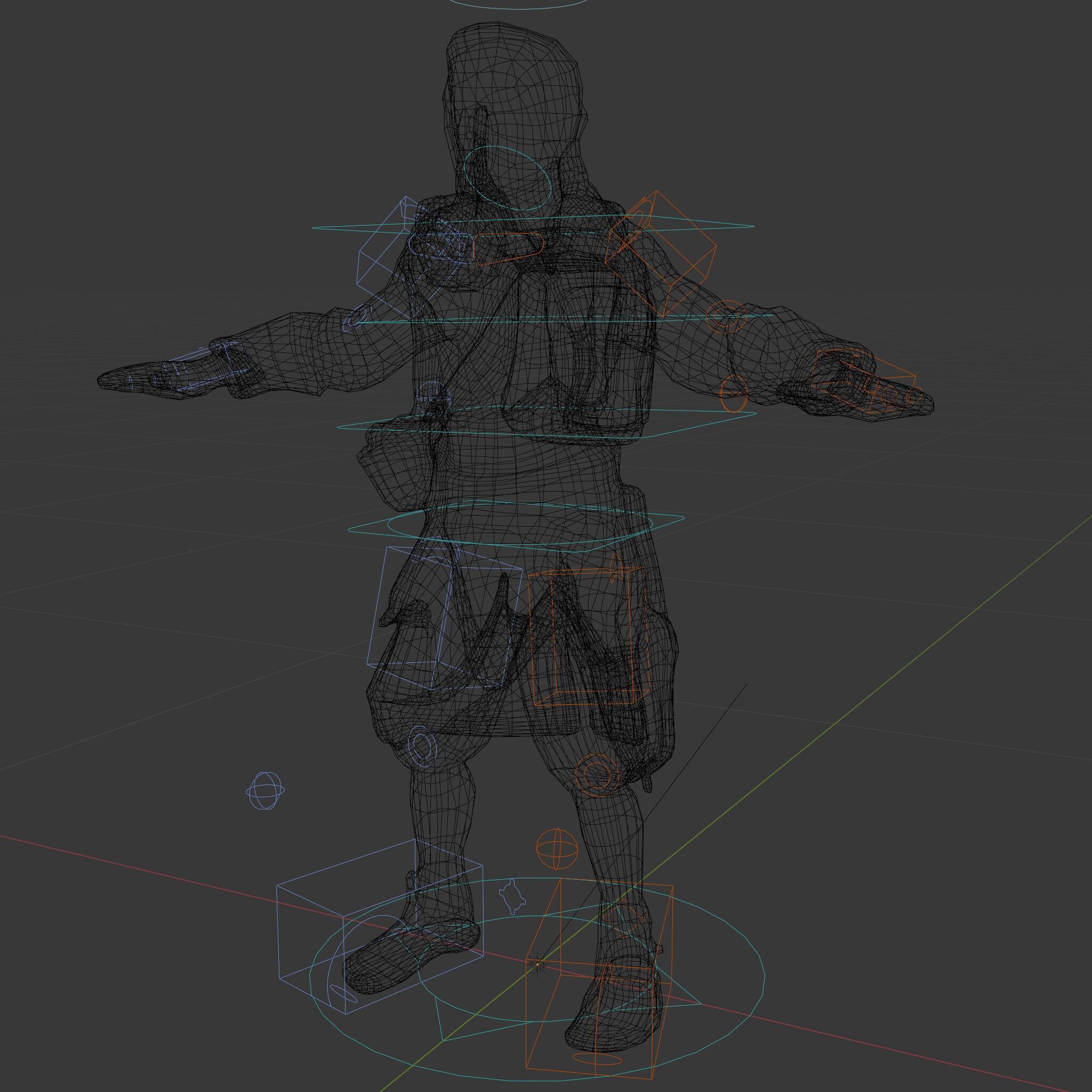 PostApocalyptic Survivor Rigged and Animated D Character Model Low-poly 3D model_9