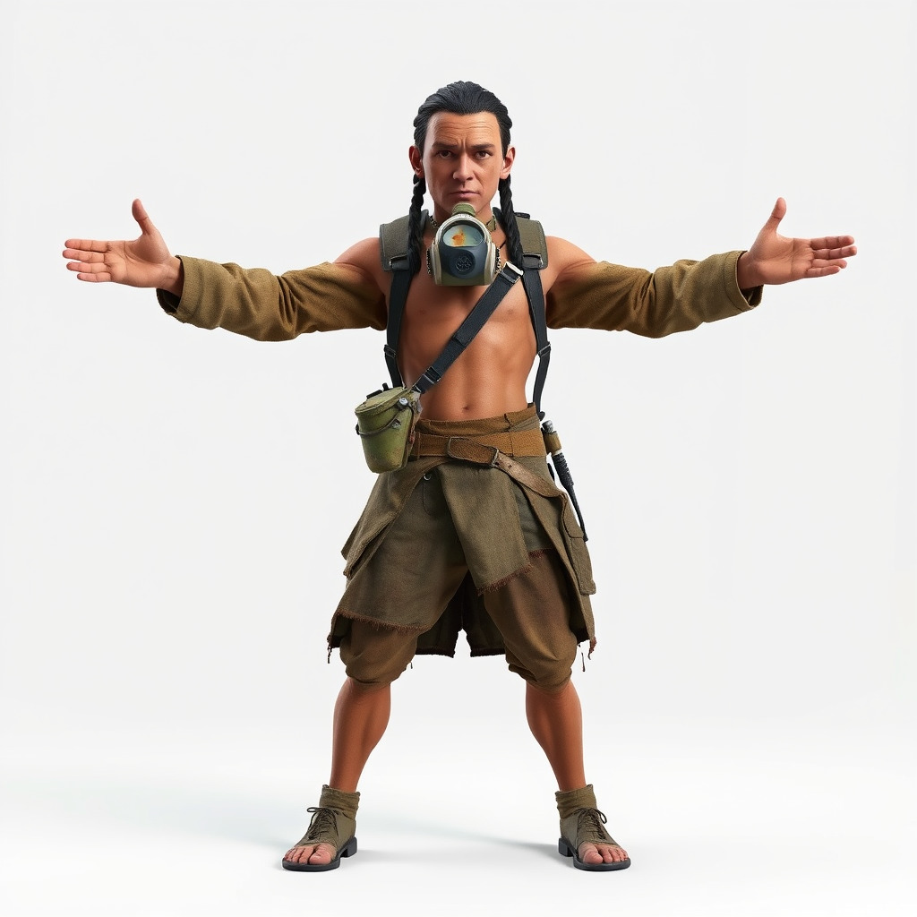 PostApocalyptic Survivor Rigged and Animated D Character Model Low-poly 3D model_3