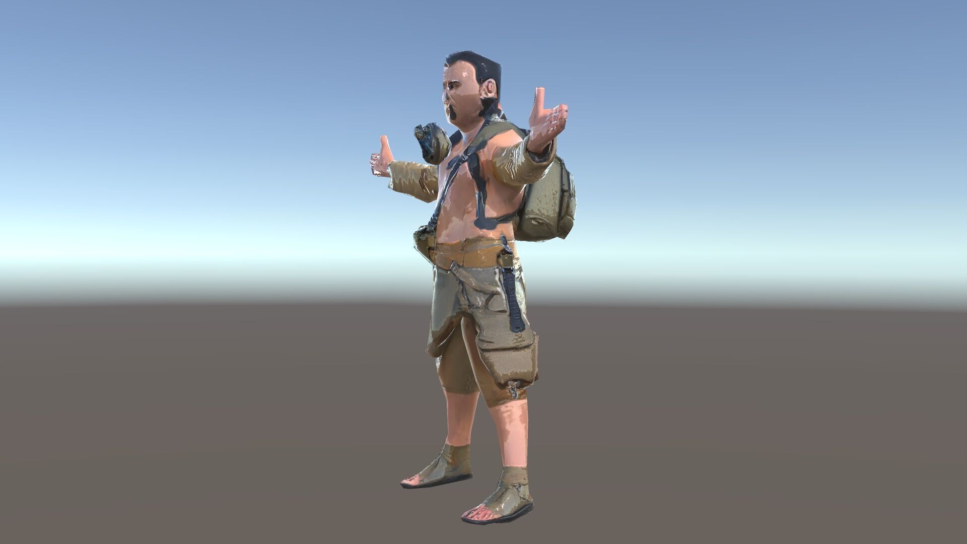 PostApocalyptic Survivor Rigged and Animated D Character Model Low-poly 3D model_36