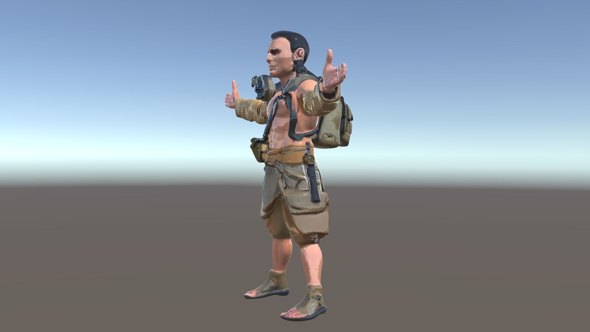 PostApocalyptic Survivor Rigged and Animated D Character Model Low-poly 3D model_6