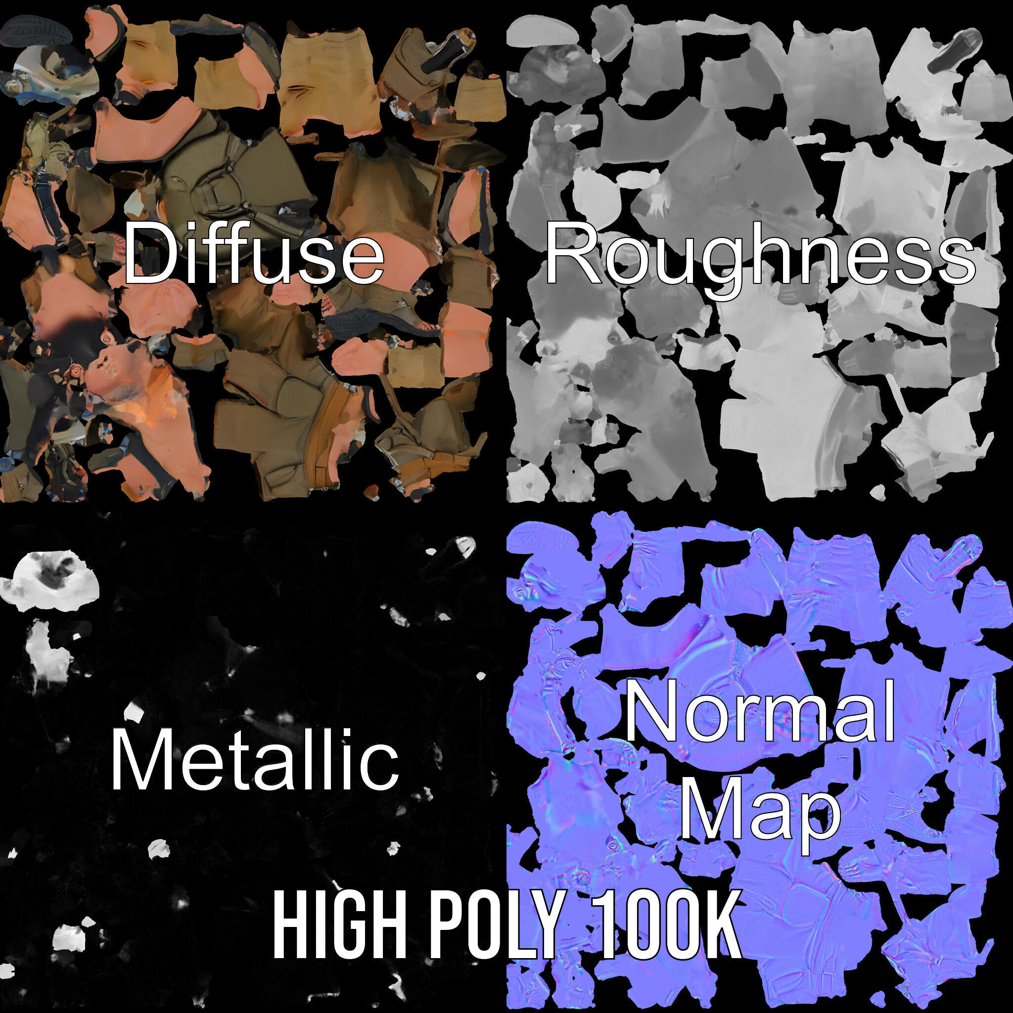 PostApocalyptic Survivor Rigged and Animated D Character Model Low-poly 3D model_4