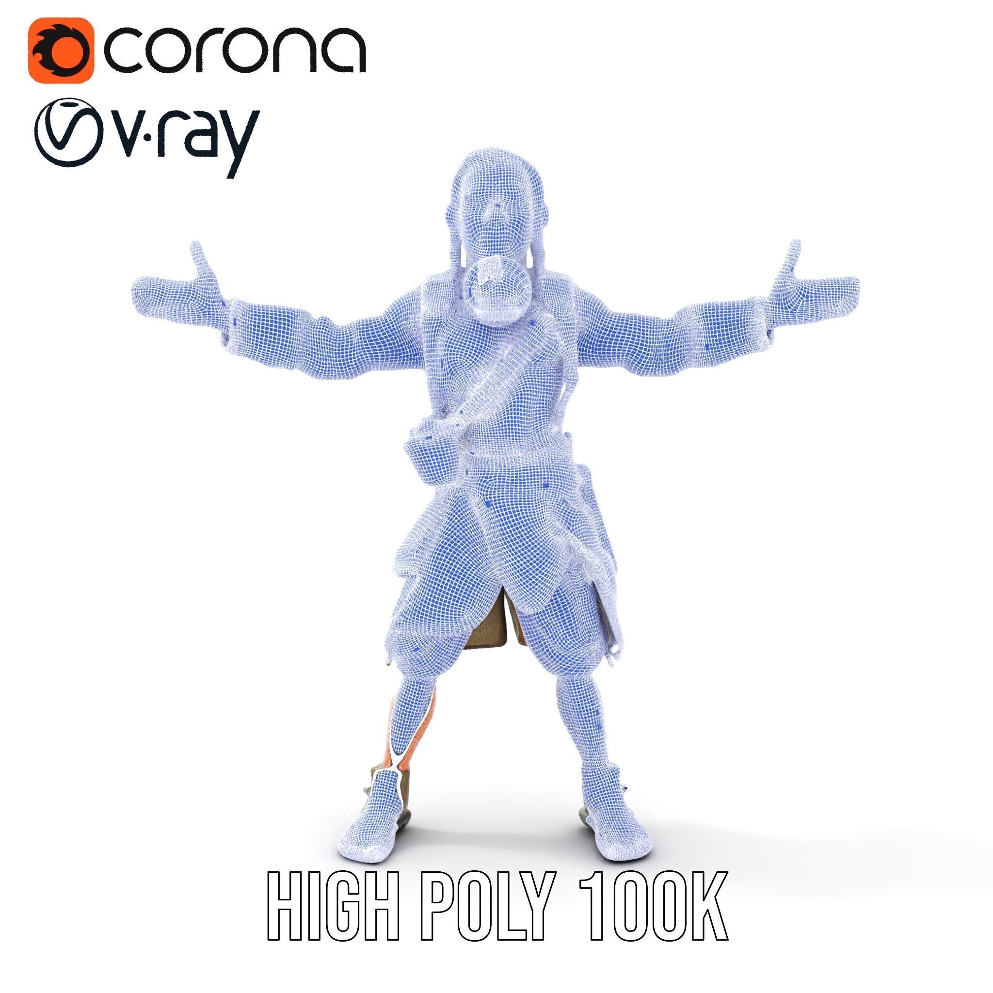 PostApocalyptic Survivor Rigged and Animated D Character Model Low-poly 3D model_25