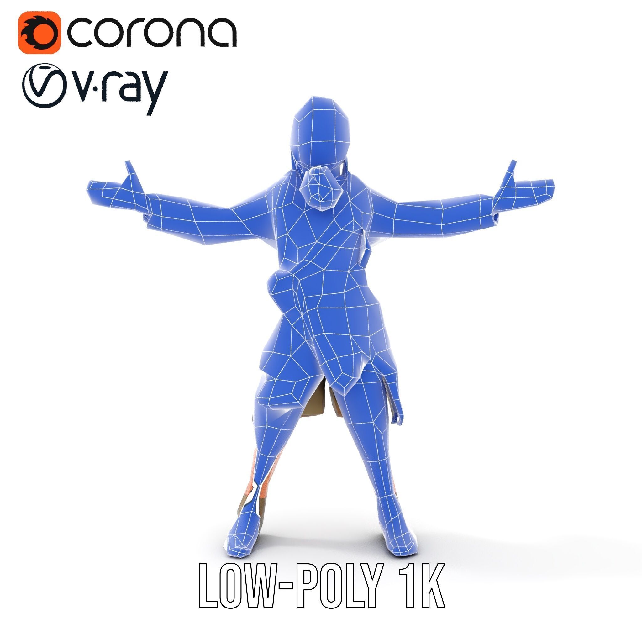 PostApocalyptic Survivor Rigged and Animated D Character Model Low-poly 3D model_27