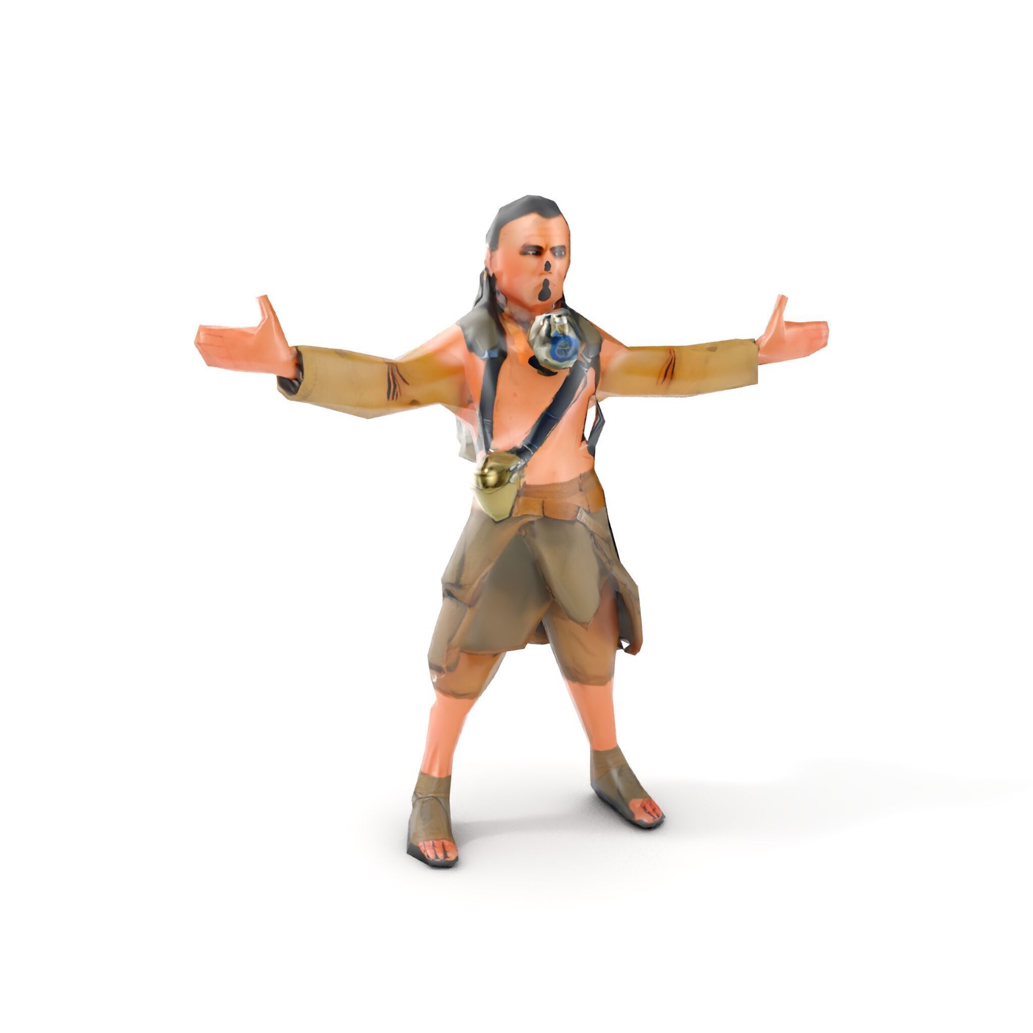 PostApocalyptic Survivor Rigged and Animated D Character Model Low-poly 3D model_24