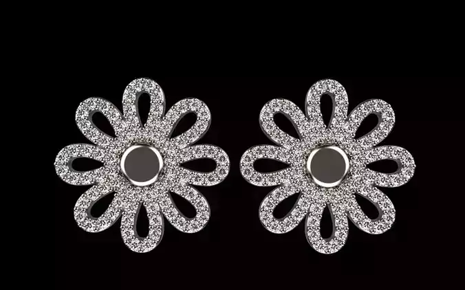 Flower stud earring model 1089