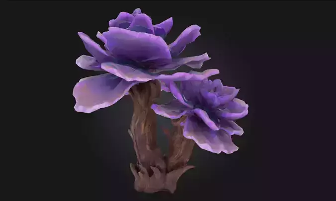 Lavender Bloom Stylized Floral Model 