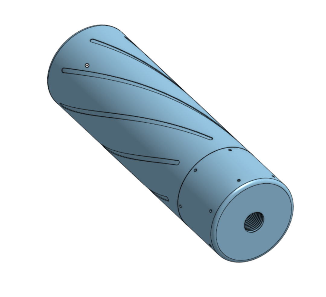 PCP high end advanced airgun silencer supressor 3D print model_2