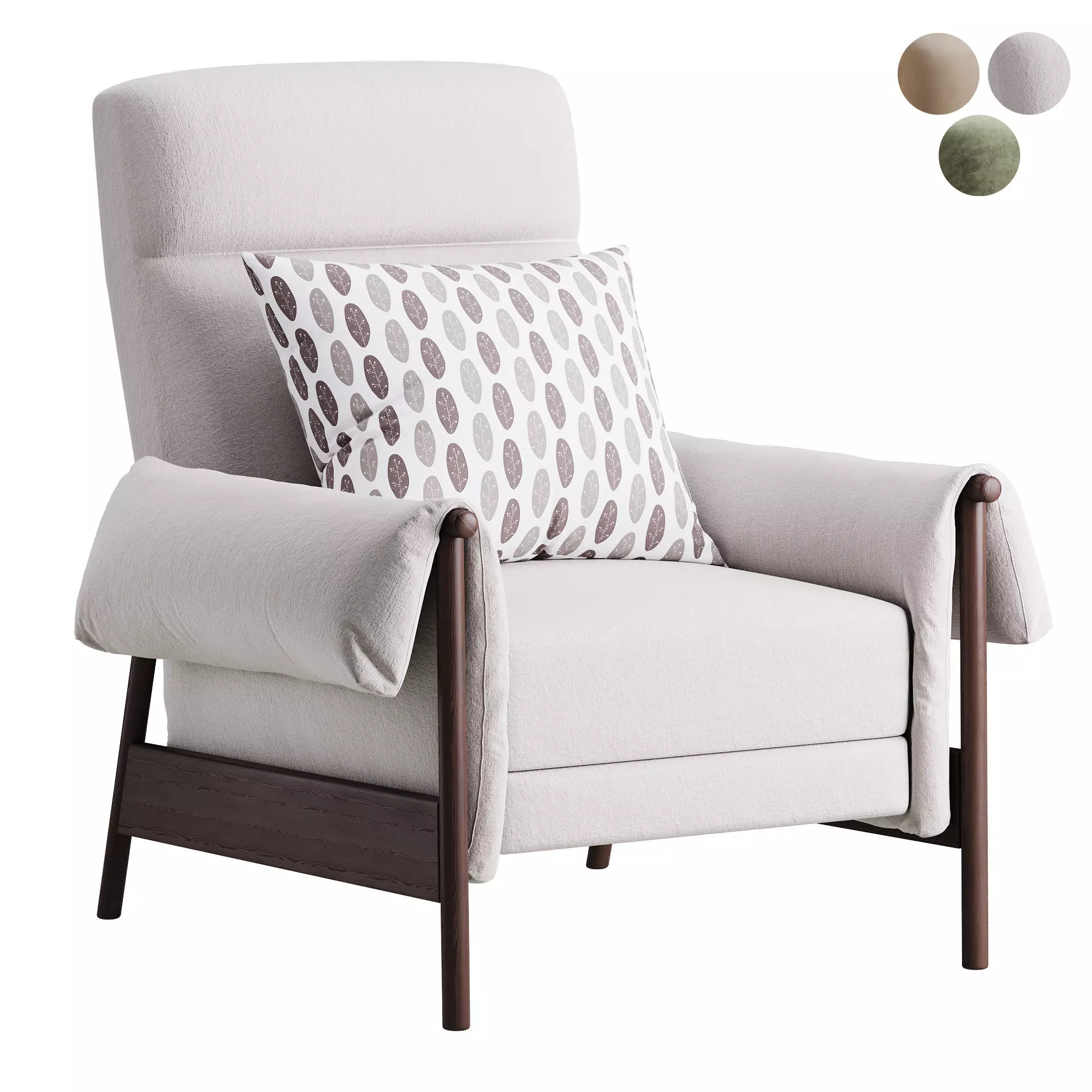 Dean Performance Fabric Recliner Armchair 3D model