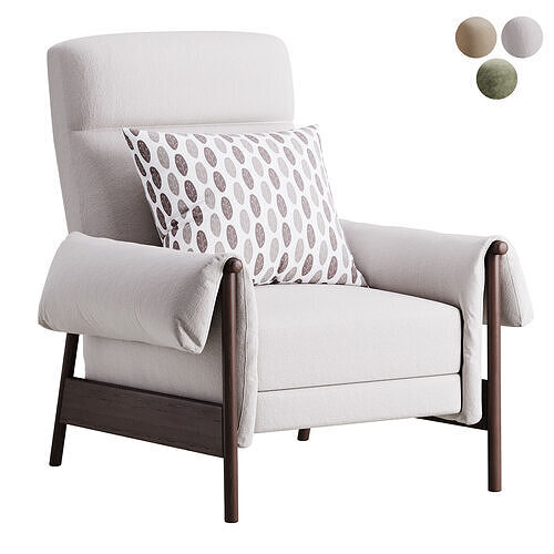 Dean Performance Fabric Recliner Armchair 3D model