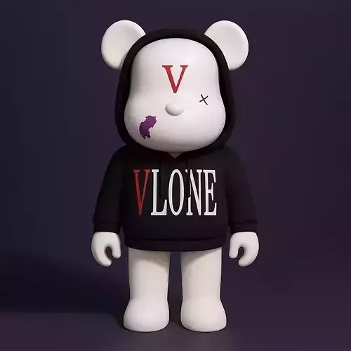 Bearbrick x VLONE Hooded hype streetwear toy 3D print model