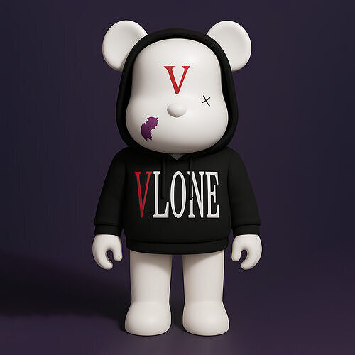  Bearbrick x VLONE Hooded hype streetwear toy 3D print model