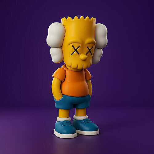 KAWS style Bart Simpson The Kimpsons toy 3D print model