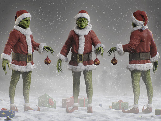 The Grinch Low-poly 3D model