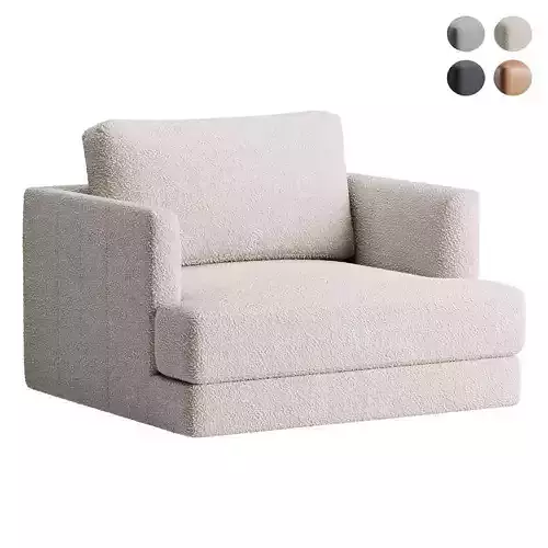 Haven Leather Chair and a Half 3D model