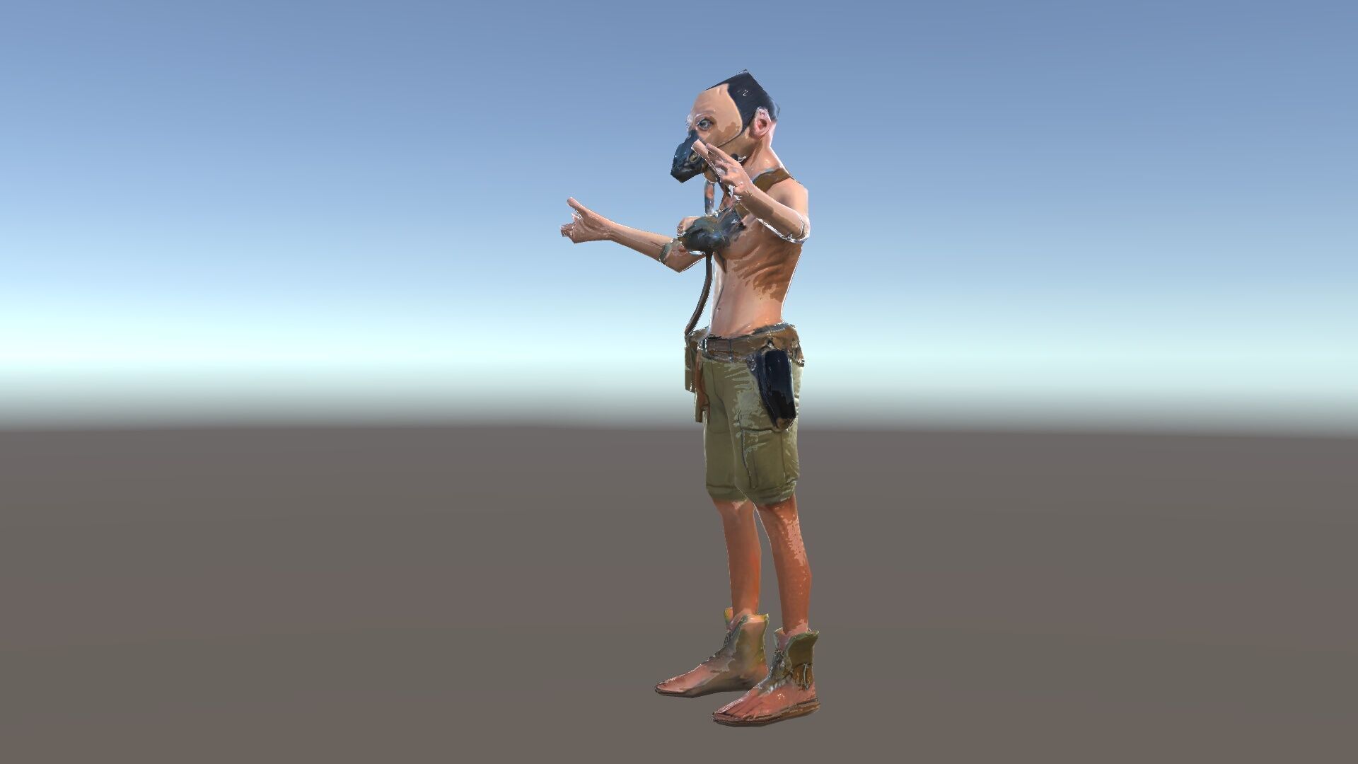 PostApocalyptic Survivor Character Rigged and Animated Low-poly 3D model_36