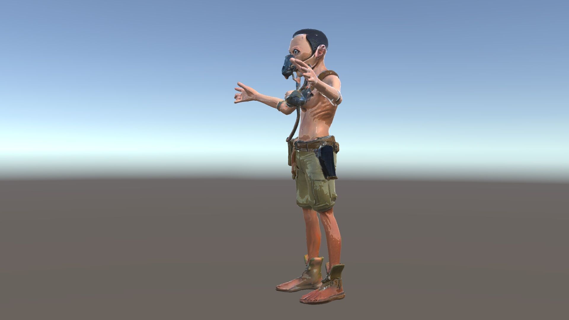 PostApocalyptic Survivor Character Rigged and Animated Low-poly 3D model_40