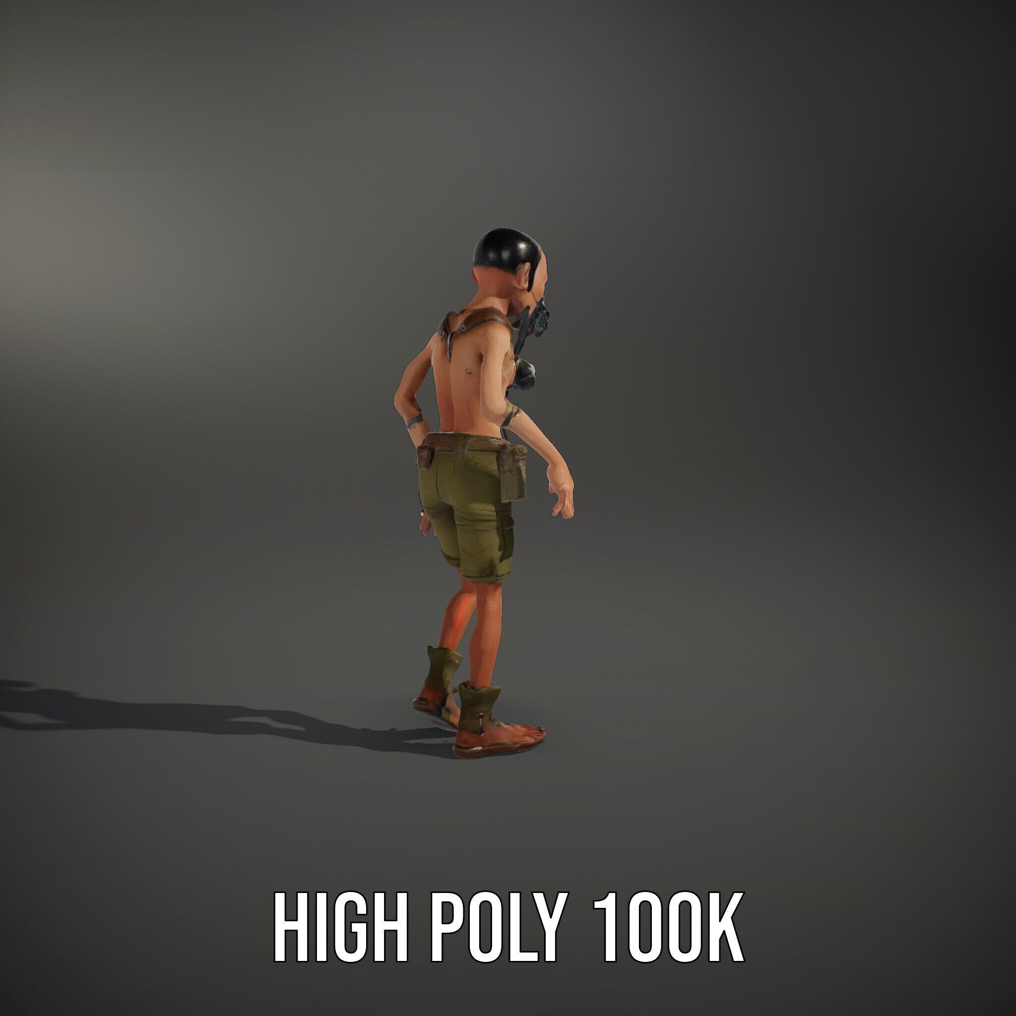 PostApocalyptic Survivor Character Rigged and Animated Low-poly 3D model_12