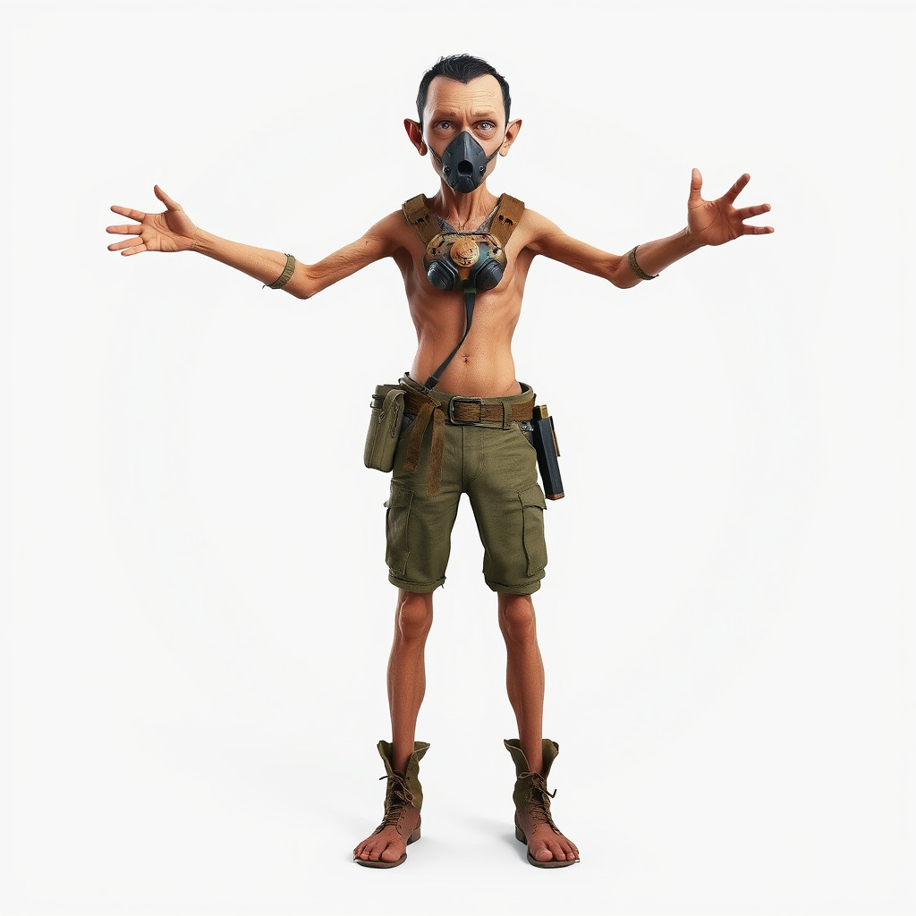 PostApocalyptic Survivor Character Rigged and Animated Low-poly 3D model_3