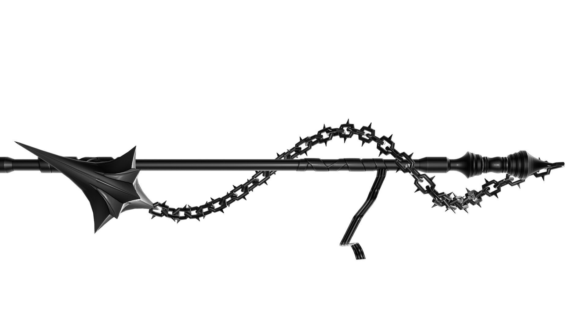 Angel Mace Medieval Lowpoly Highpoly weapon Low-poly 3D model_9