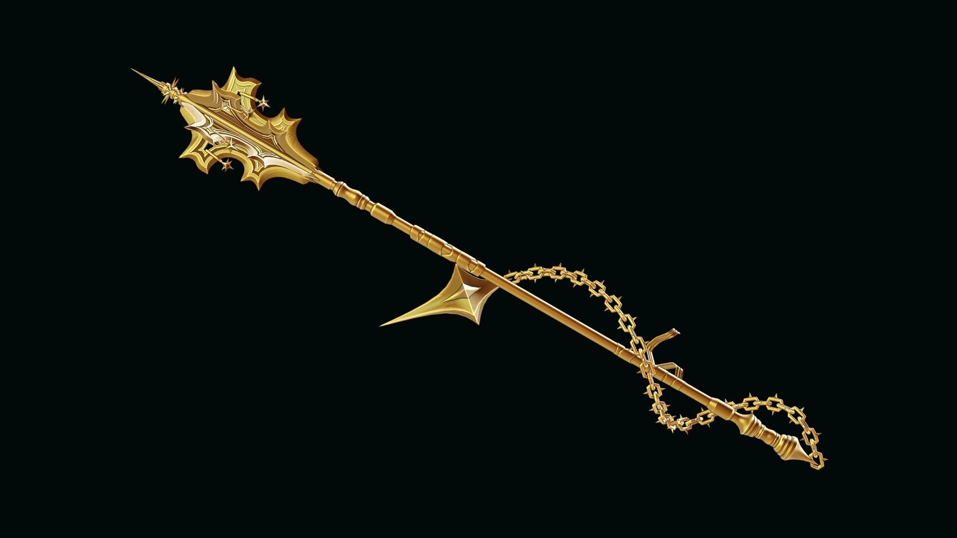 Angel Mace Medieval Lowpoly Highpoly weapon Low-poly 3D model_12