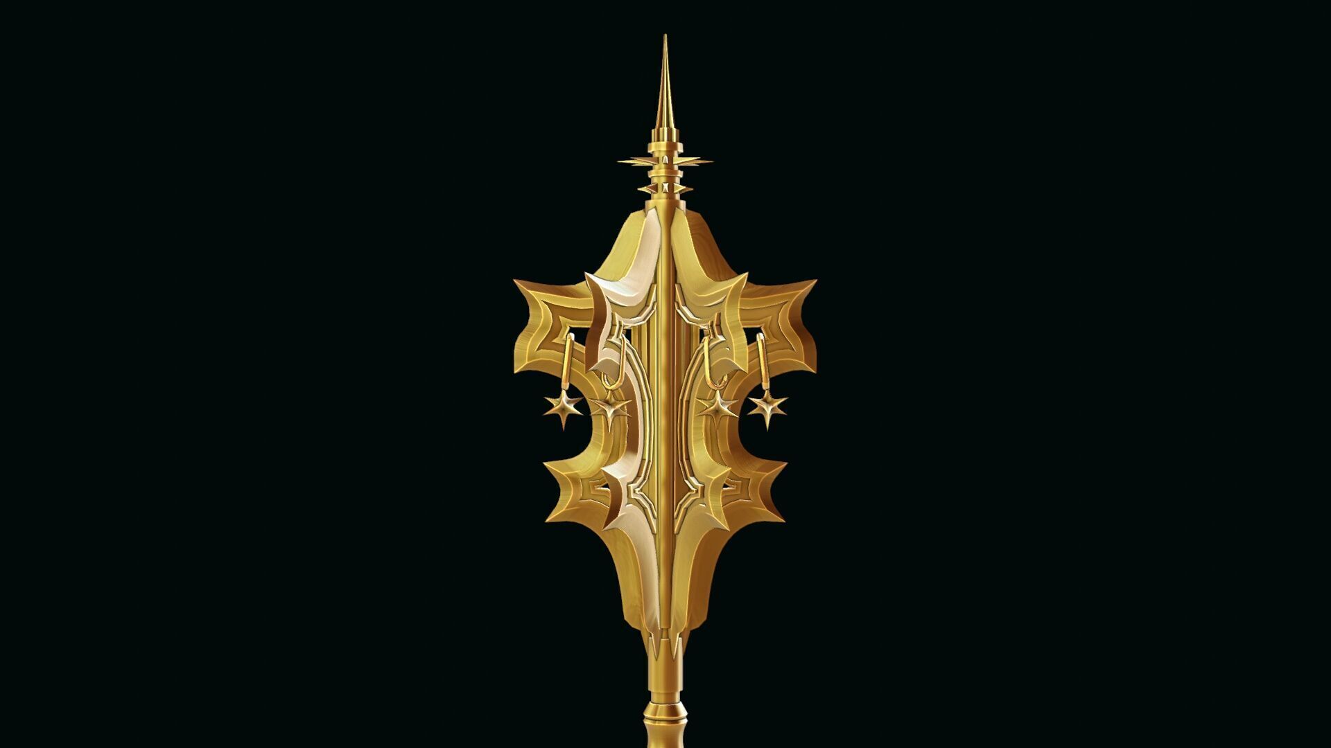 Angel Mace Medieval Lowpoly Highpoly weapon Low-poly 3D model_15