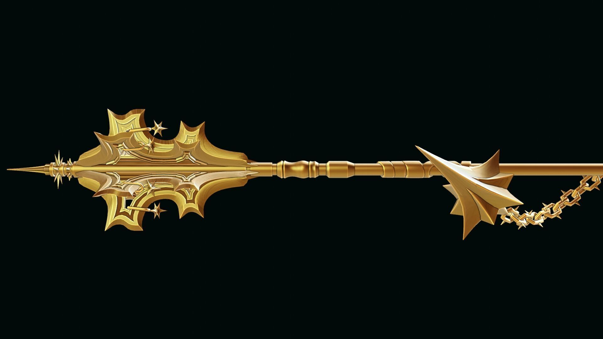 Angel Mace Medieval Lowpoly Highpoly weapon Low-poly 3D model_20