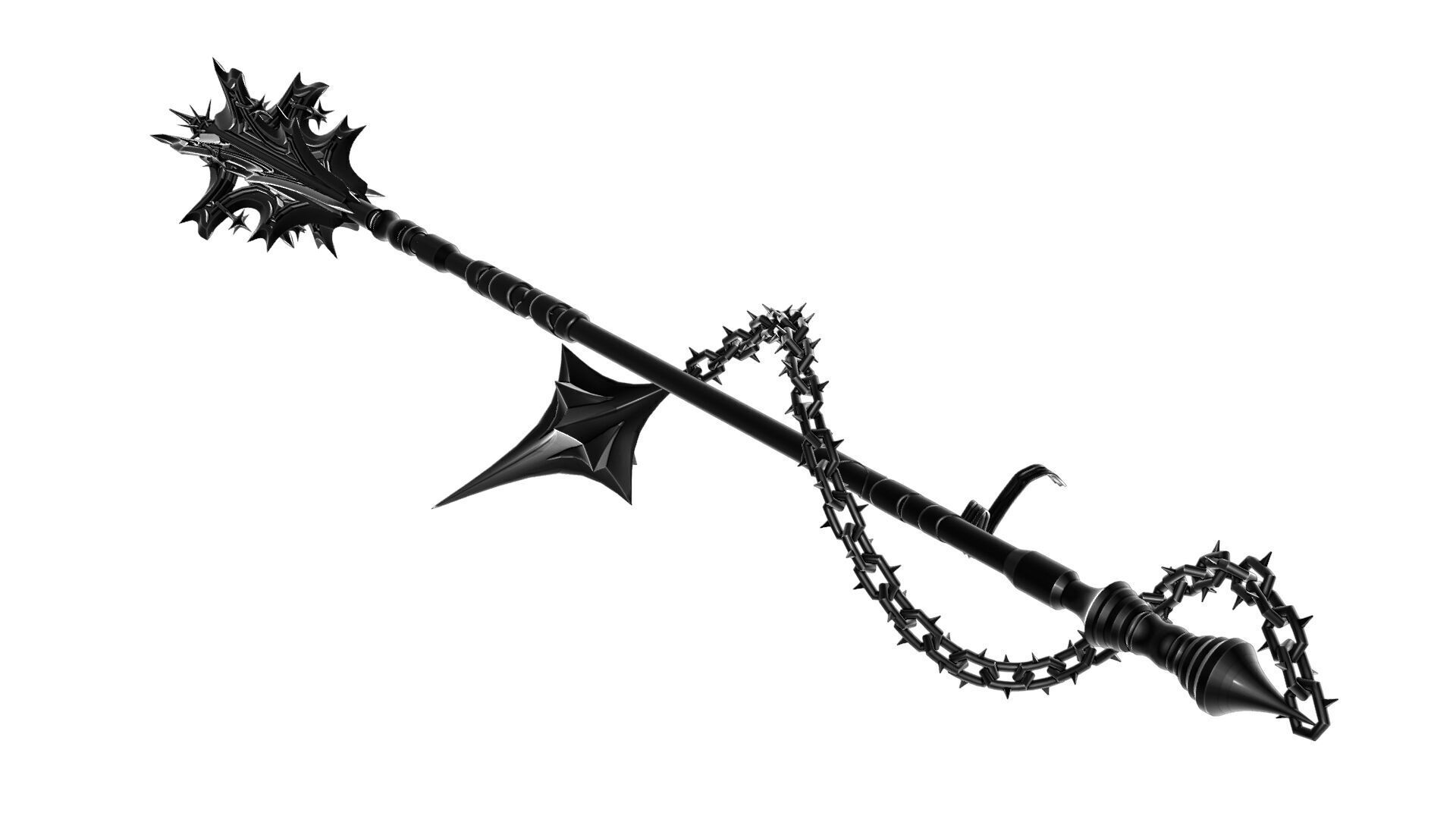 Angel Mace Medieval Lowpoly Highpoly weapon Low-poly 3D model_3