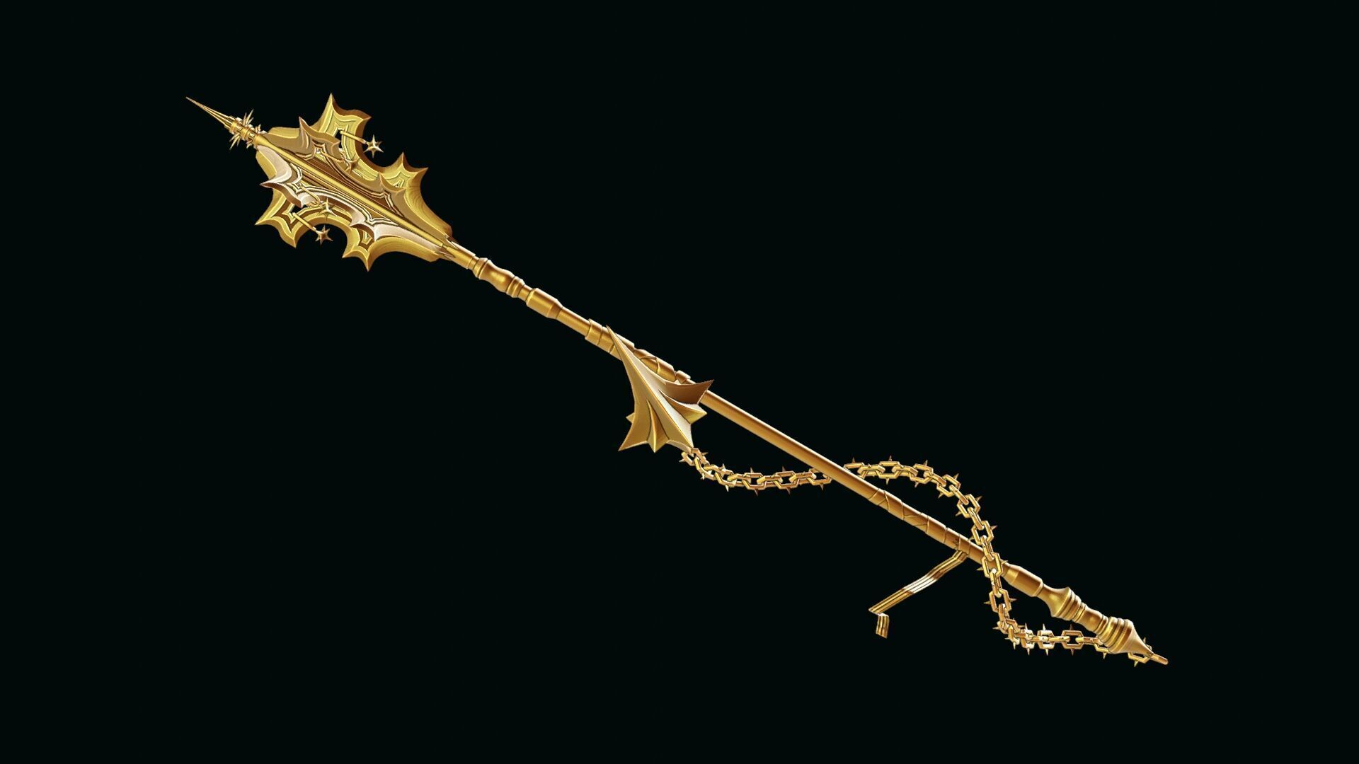 Angel Mace Medieval Lowpoly Highpoly weapon Low-poly 3D model_11