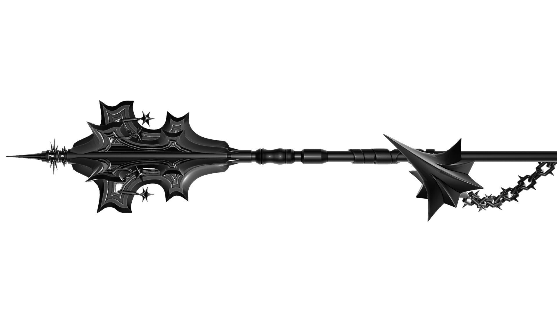 Angel Mace Medieval Lowpoly Highpoly weapon Low-poly 3D model_10