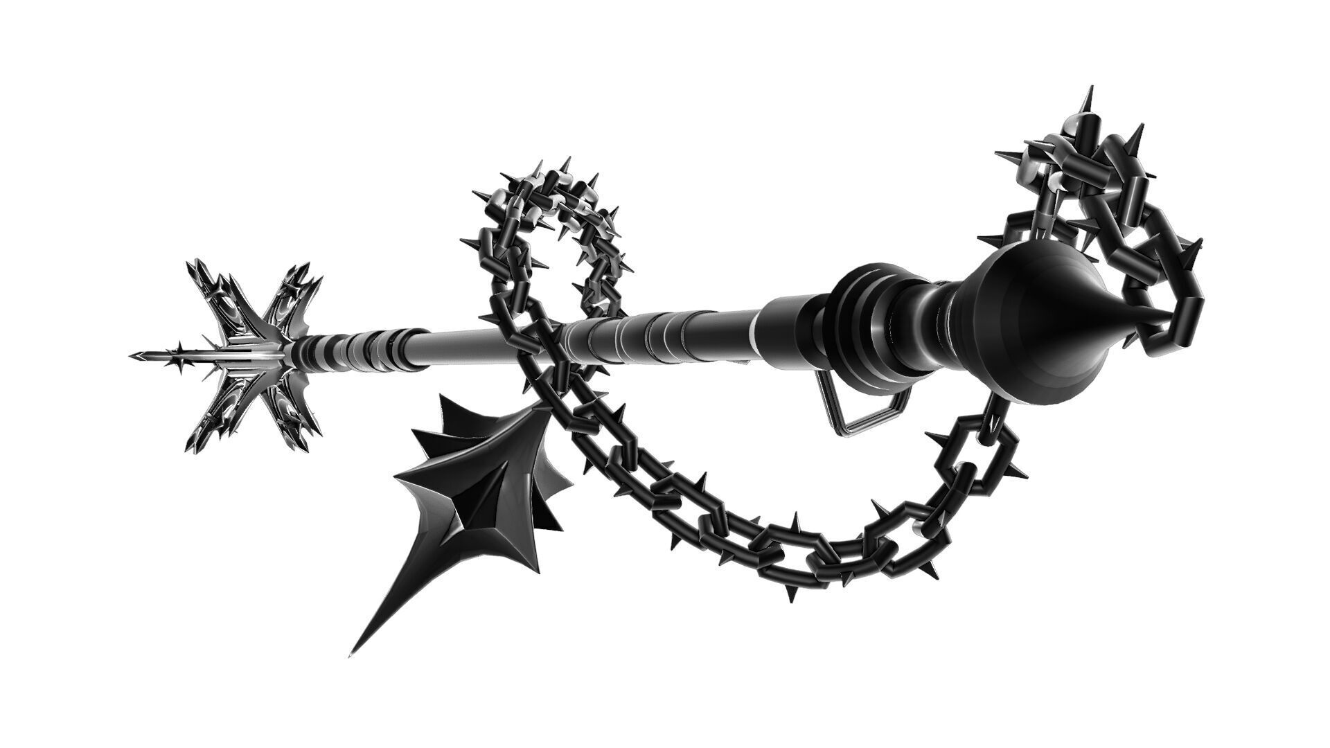 Angel Mace Medieval Lowpoly Highpoly weapon Low-poly 3D model_7