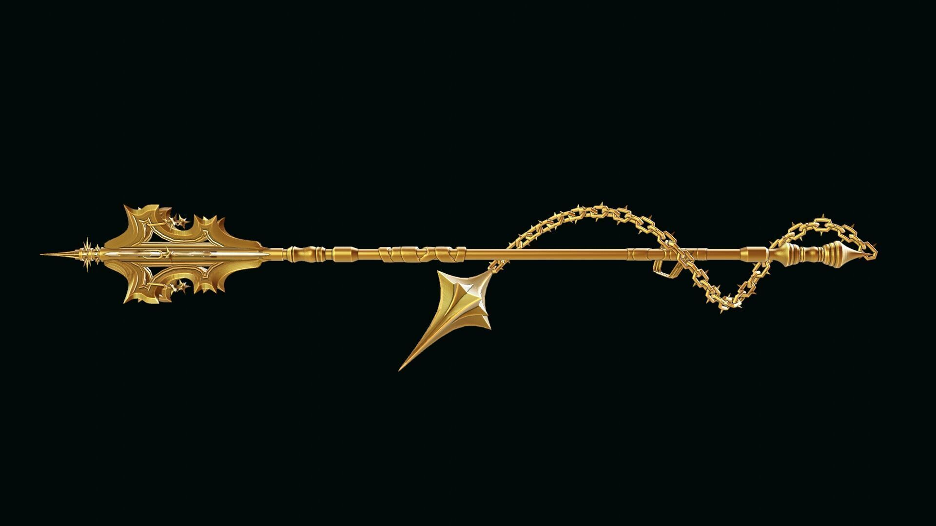 Angel Mace Medieval Lowpoly Highpoly weapon Low-poly 3D model_18