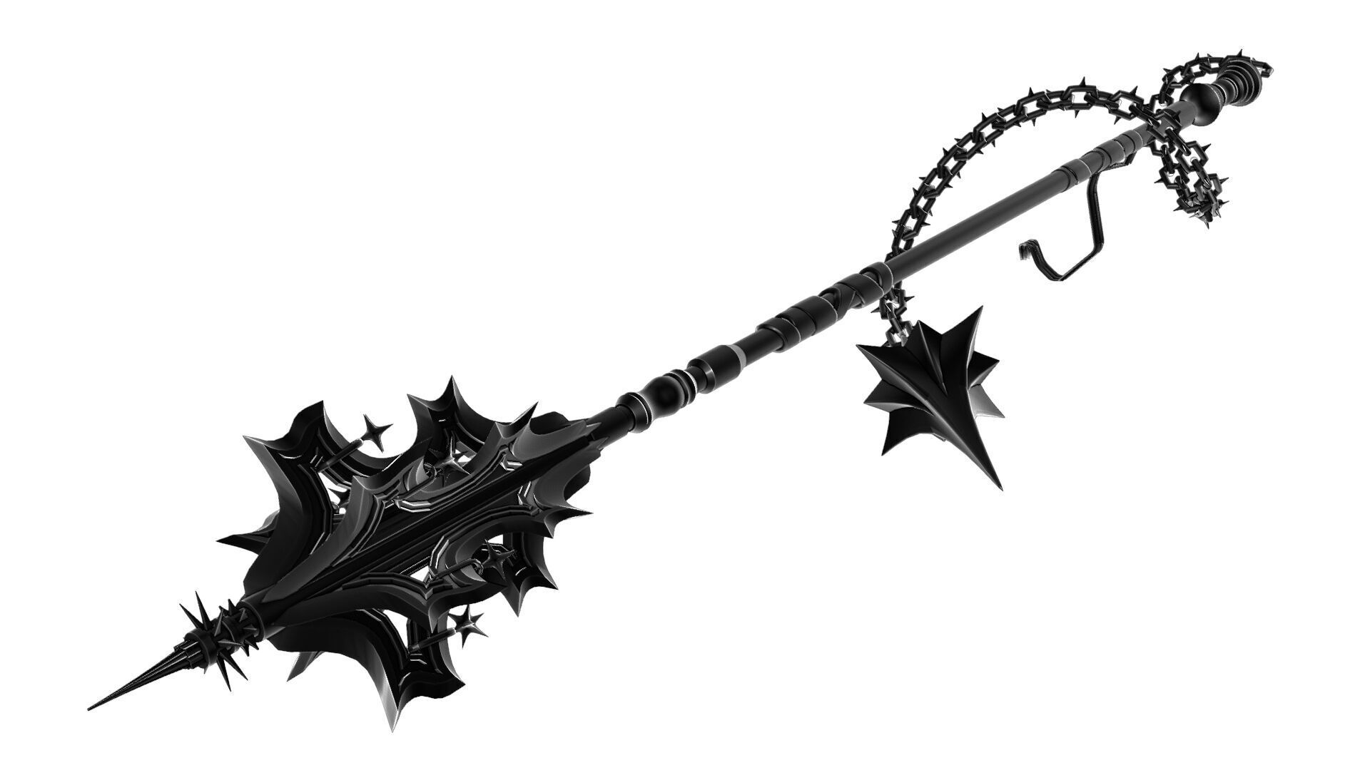 Angel Mace Medieval Lowpoly Highpoly weapon Low-poly 3D model_4