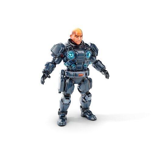 Rigged and Animated Futuristic Security Officer Character Model Low-poly 3D model