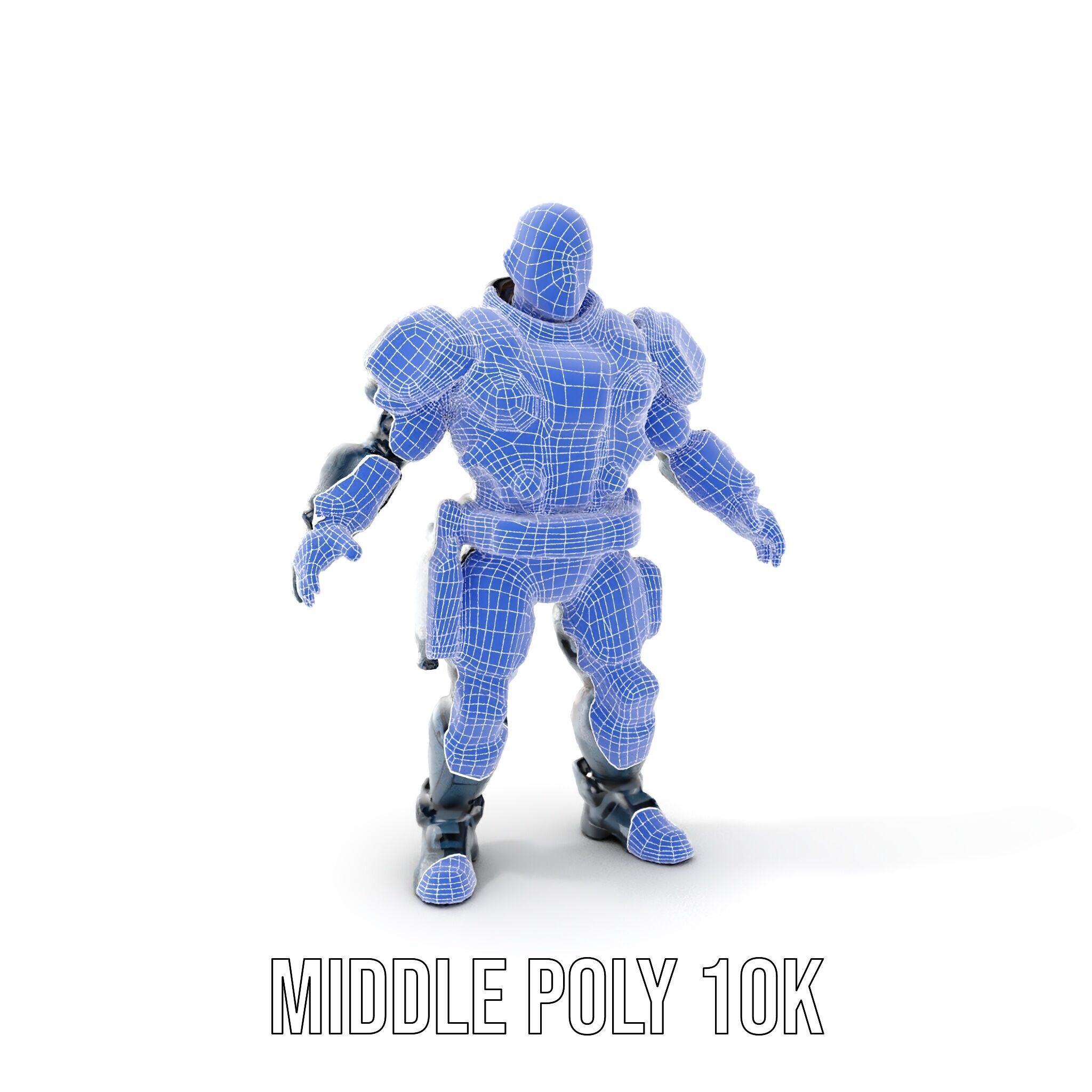 Rigged and Animated Futuristic Security Officer Character Model Low-poly 3D model_28