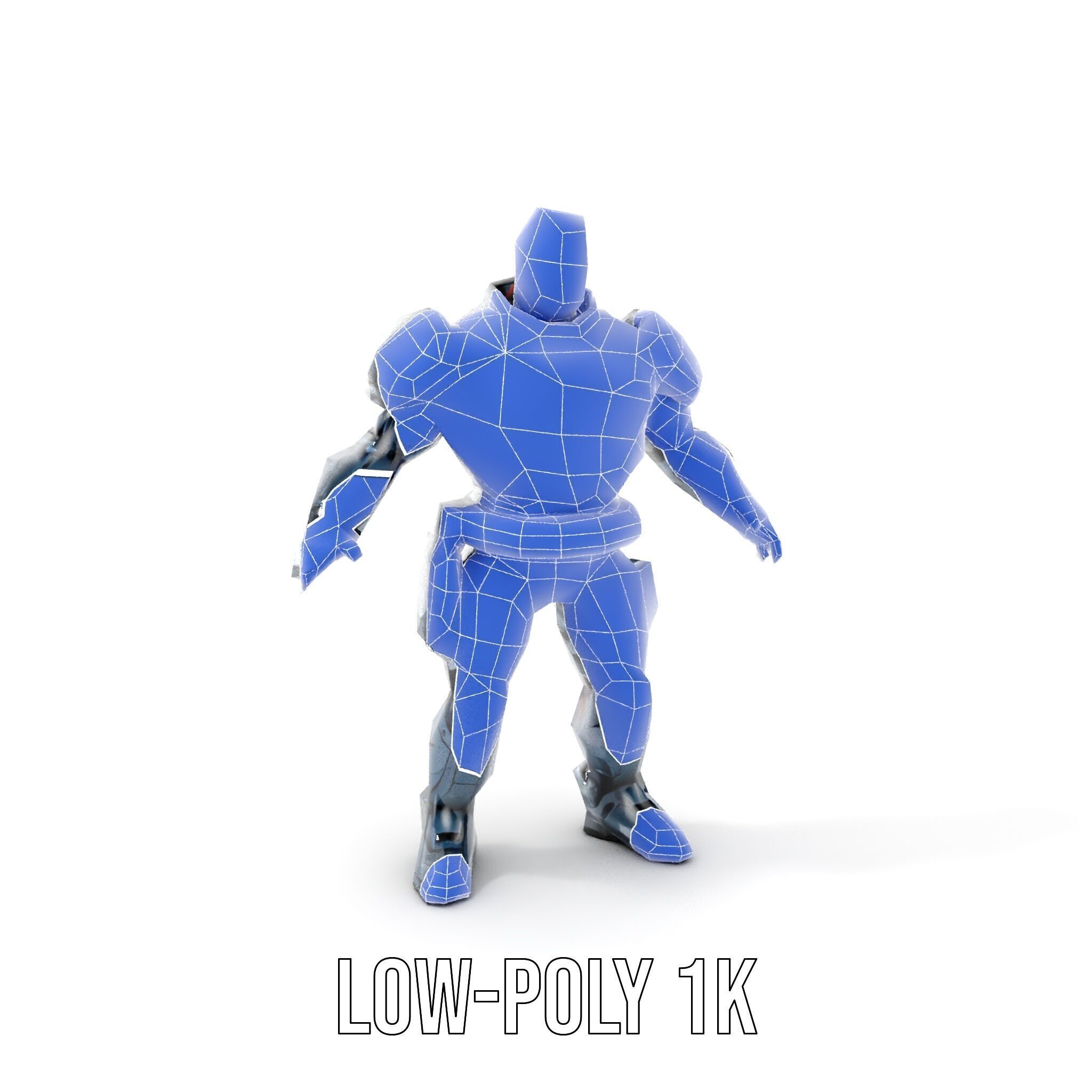 Rigged and Animated Futuristic Security Officer Character Model Low-poly 3D model_18