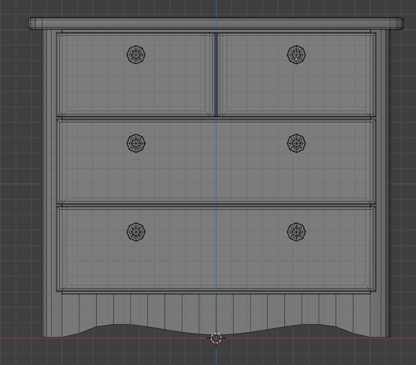 Stylized Drawer Low-poly 3D model_8
