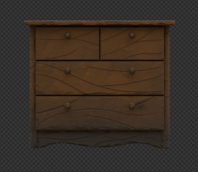 Stylized Drawer Low-poly 3D model_4